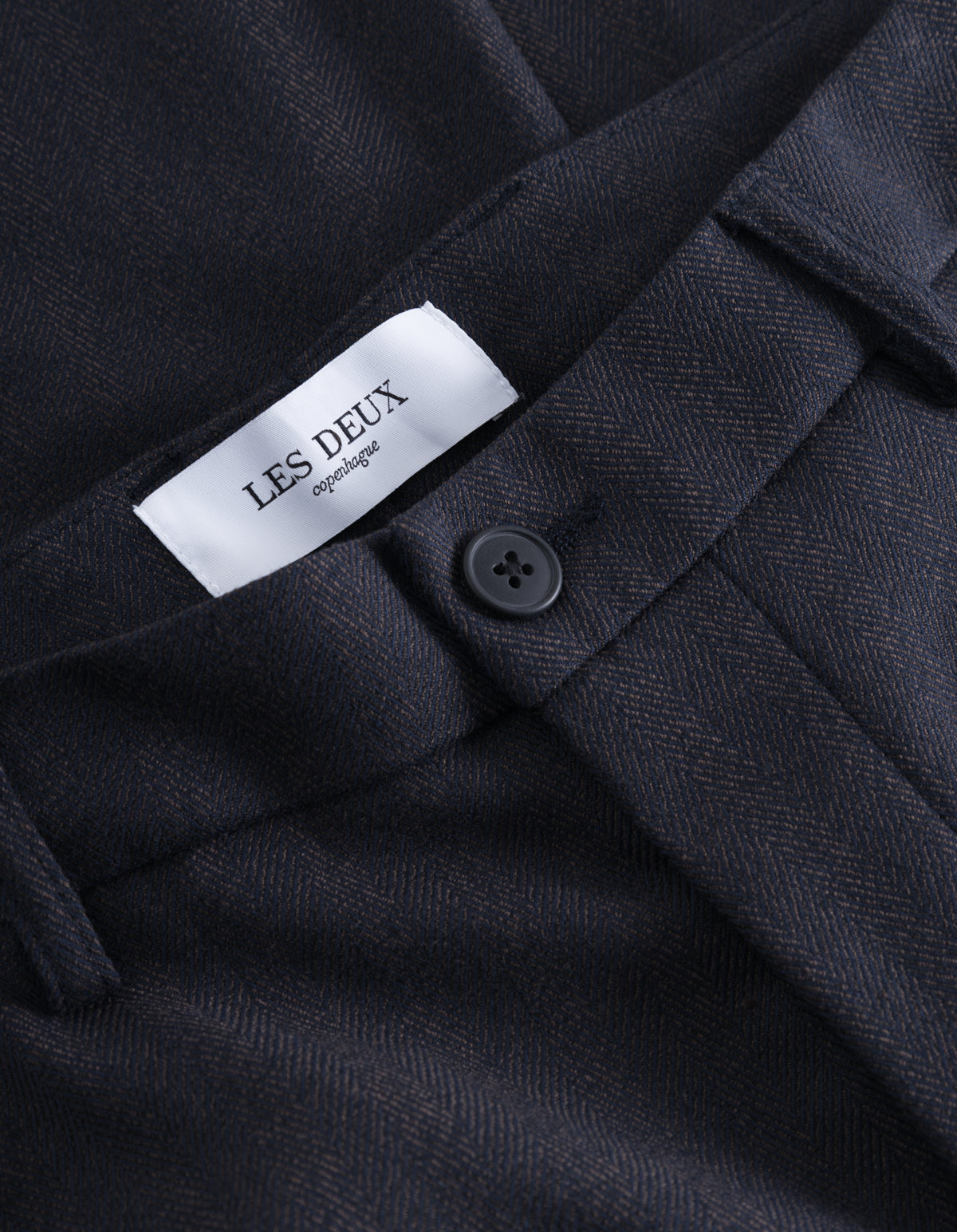 Como Reg Herringbone Suit Pants - Dark Navy