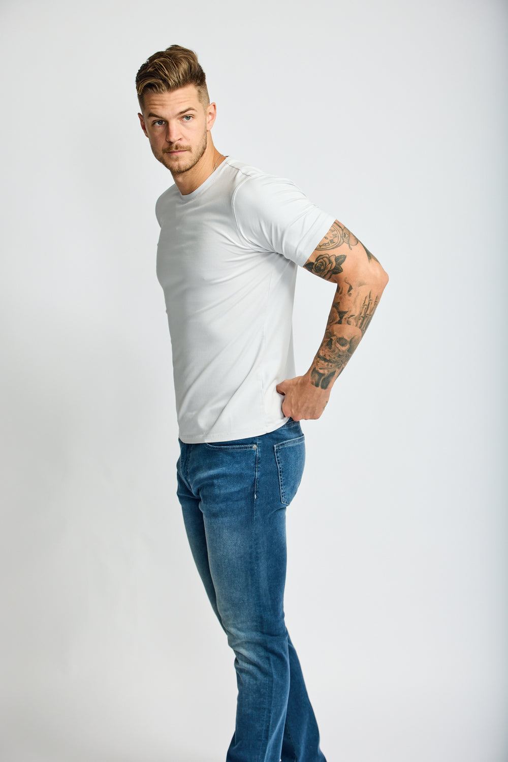 Crewneck Short Sleeve T-Shirt Cloud
