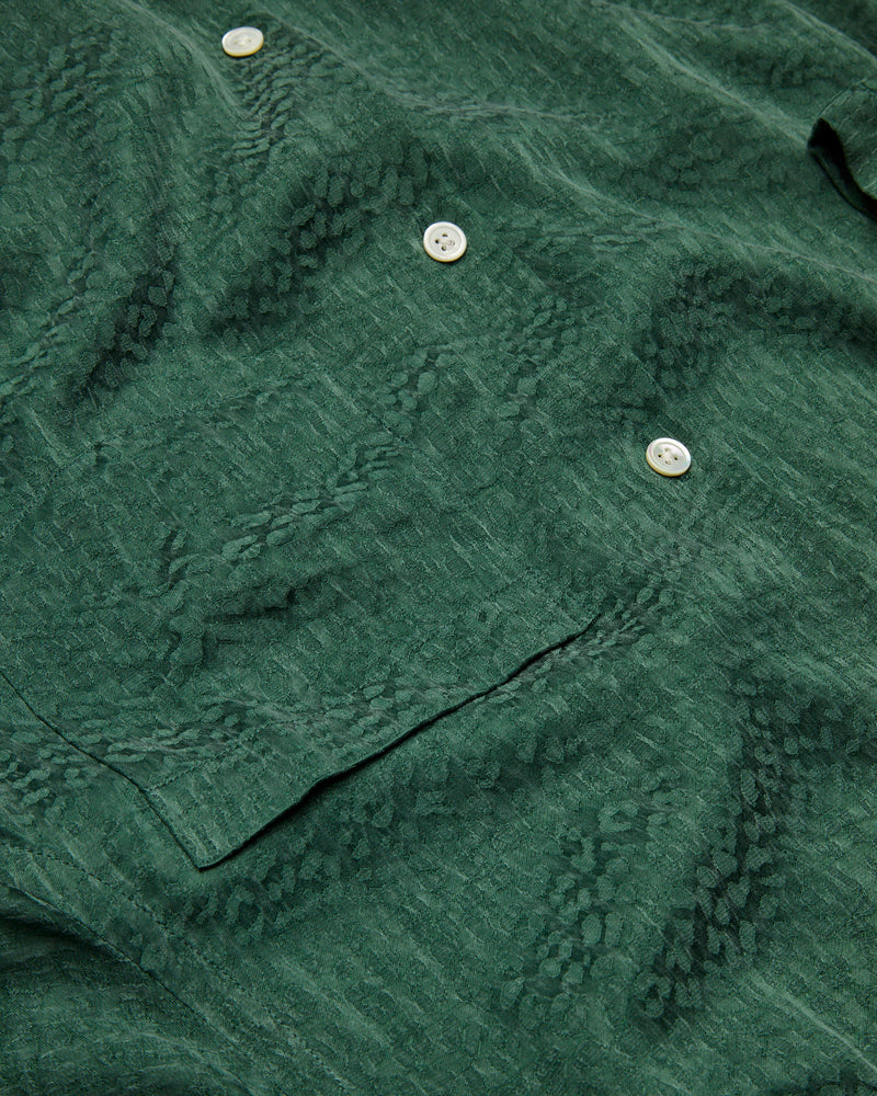 Finger Print Short Sleeve Shirt Green