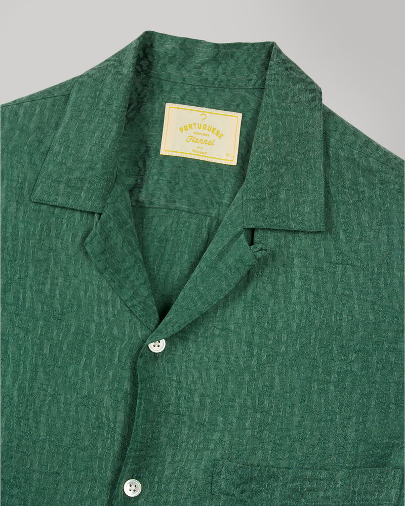 Finger Print Short Sleeve Shirt Green