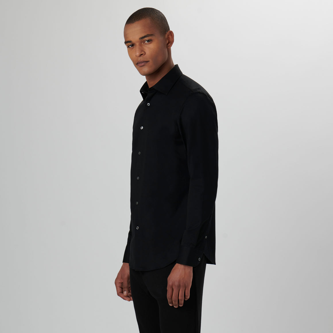 OOOHCotton James Long Sleeve Shirt - Solids Black