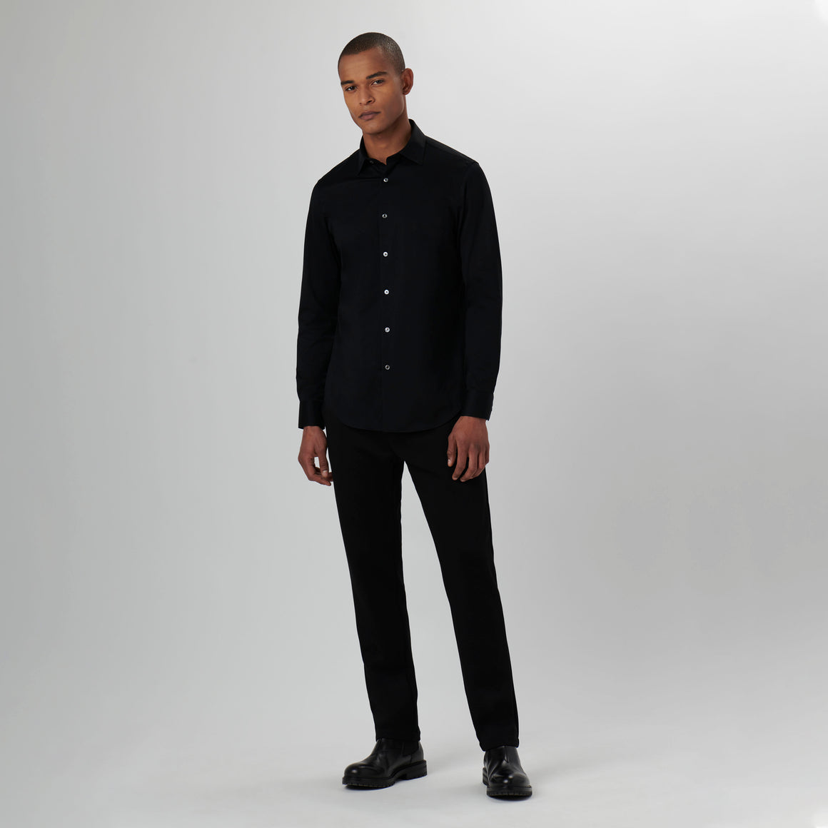 OOOHCotton James Long Sleeve Shirt - Solids Black