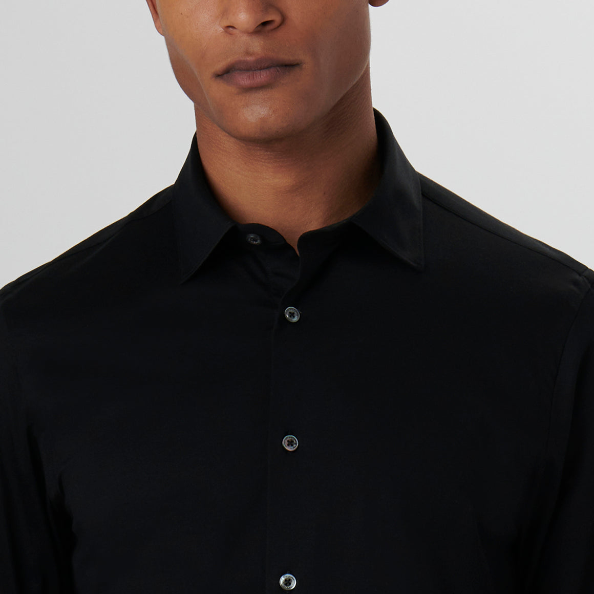 OOOHCotton James Long Sleeve Shirt - Solids Black