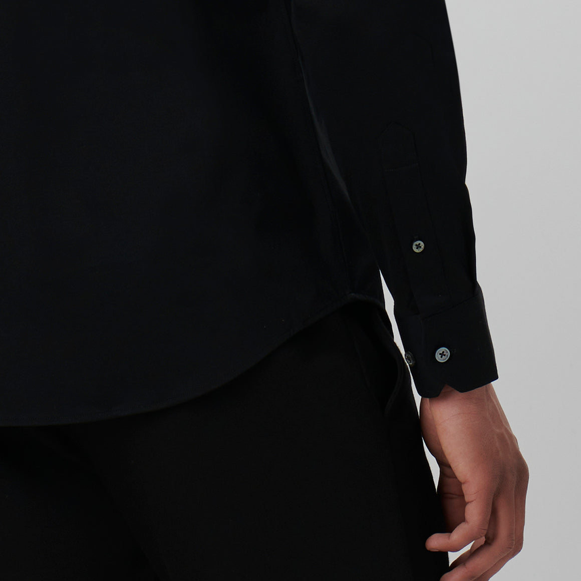 OOOHCotton James Long Sleeve Shirt - Solids Black