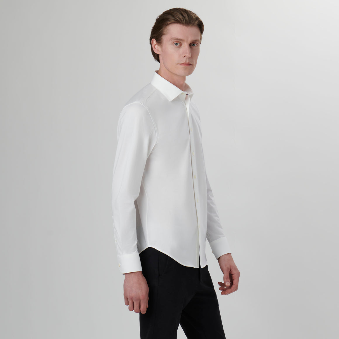 OOOHCotton James Long Sleeve Shirt - Solids White