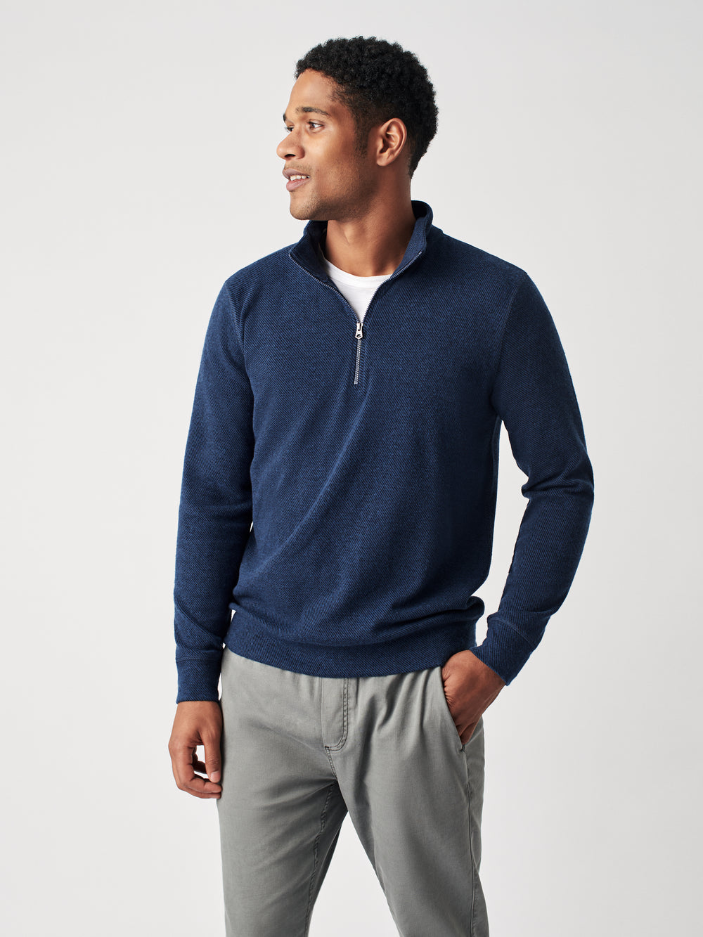 Light blue half zip 2024 sweater