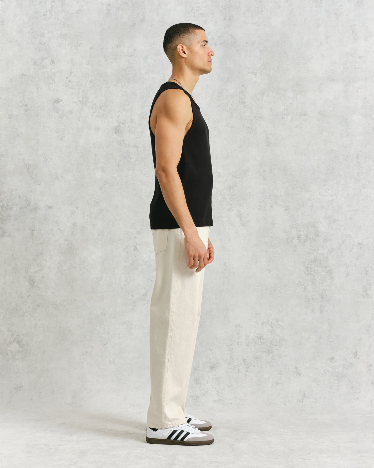 Montague Rib Knit Vest Black