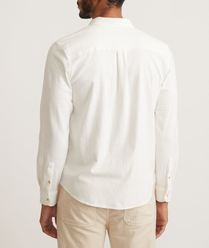 Classic Stretch Selvage Long Sleeve Shirt - Natural