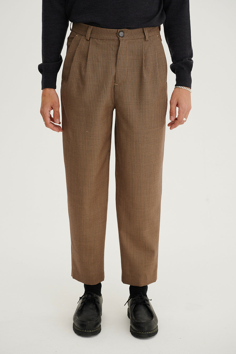 Cambridge Wool Pant Sepia Houndstooth