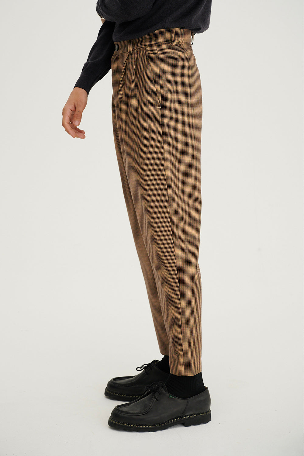Cambridge Wool Pant Sepia Houndstooth
