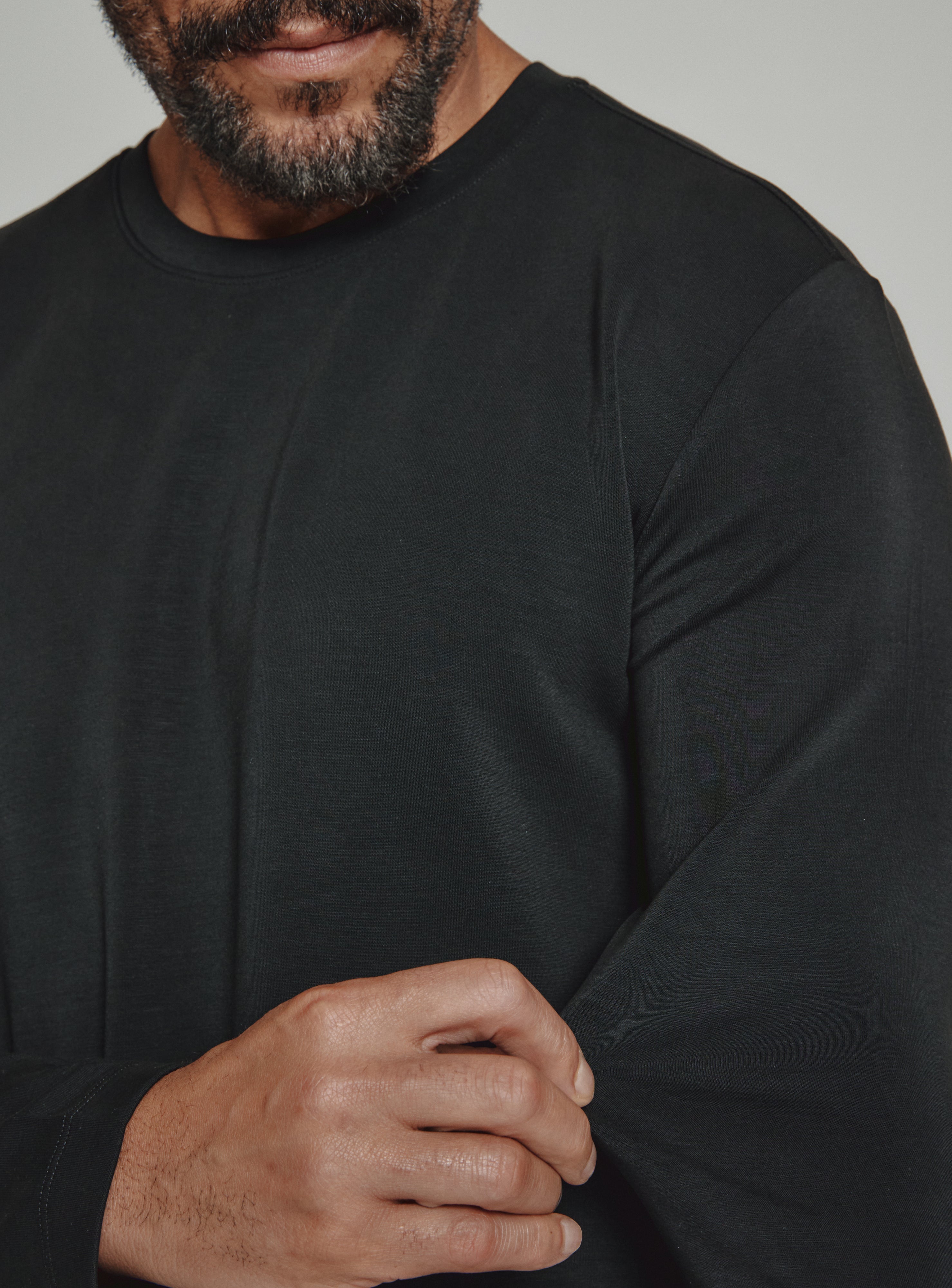 Rev Long Sleeve Modal Tee Black