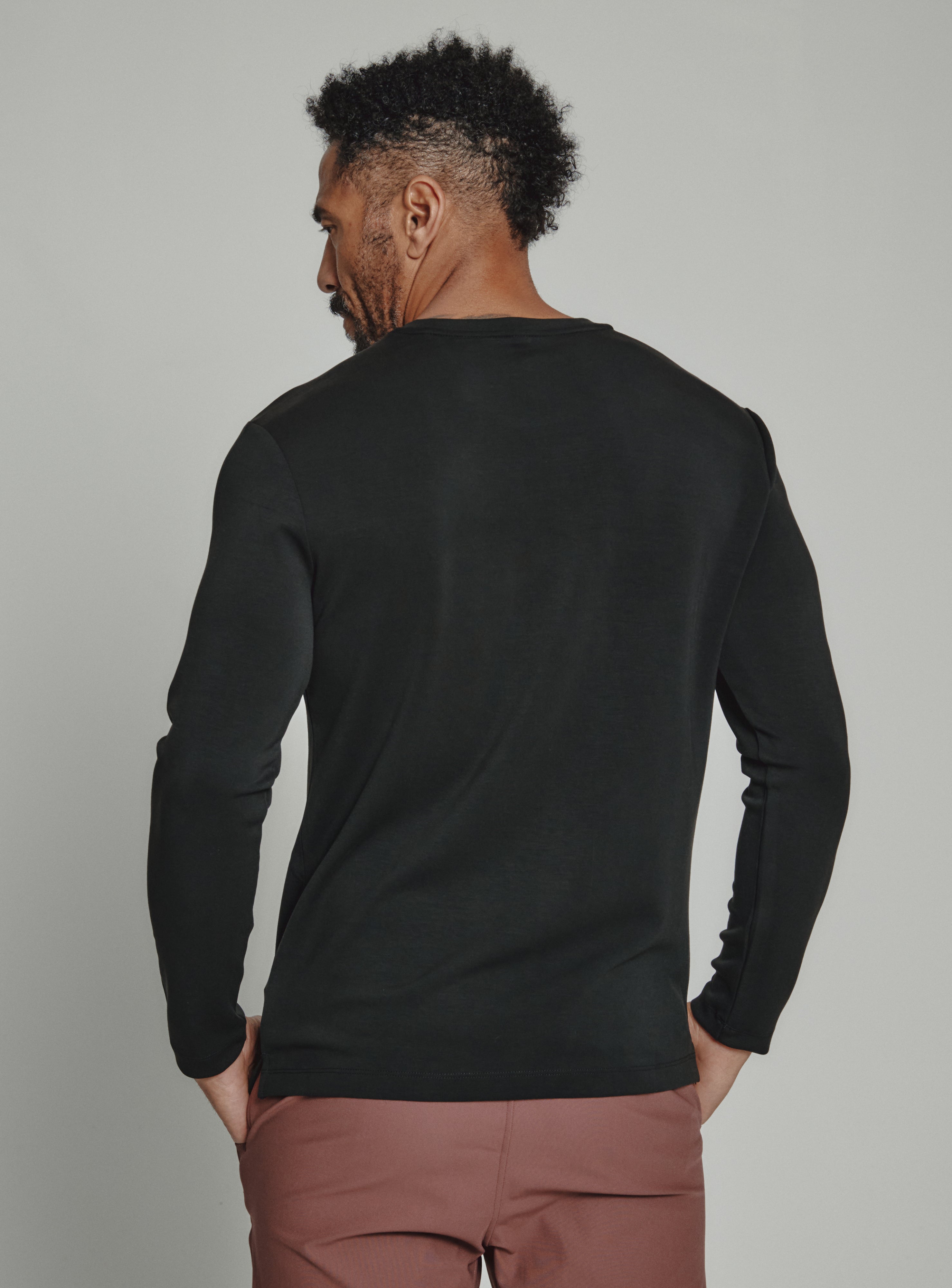 Rev Long Sleeve Modal Tee Black