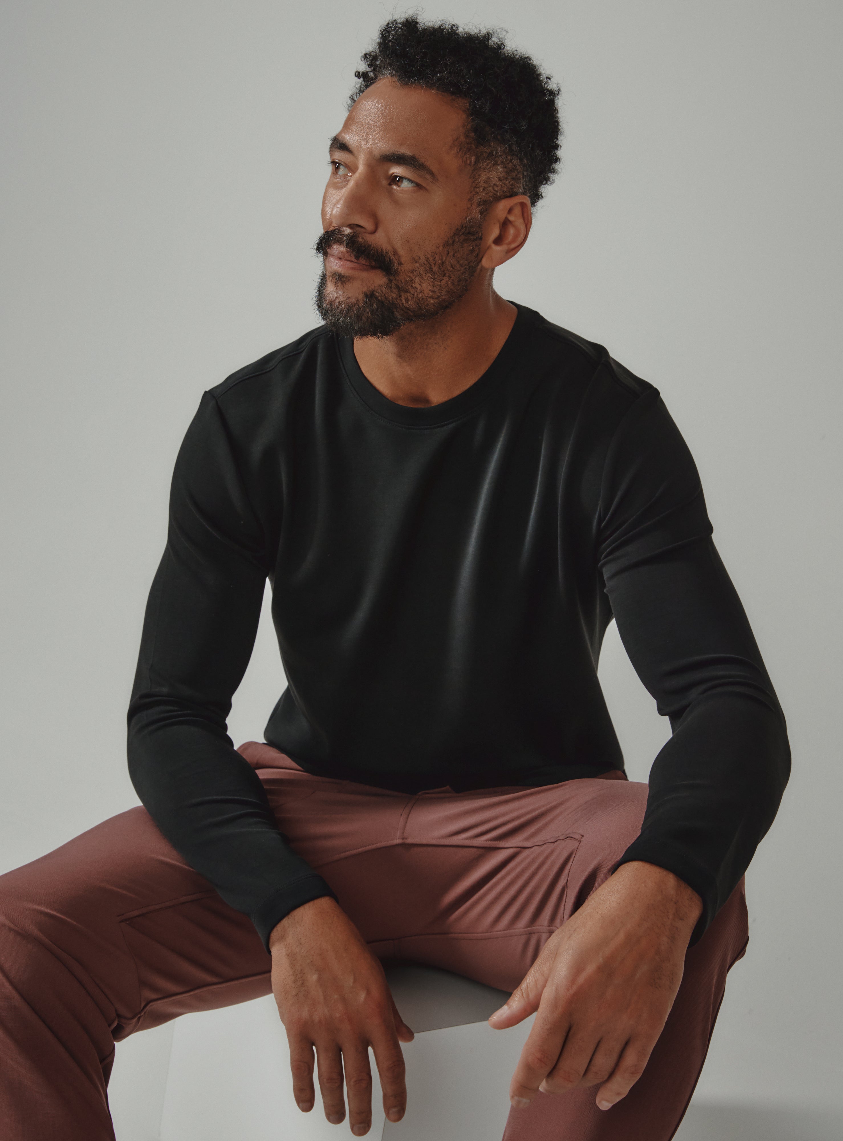 Rev Long Sleeve Modal Tee Black