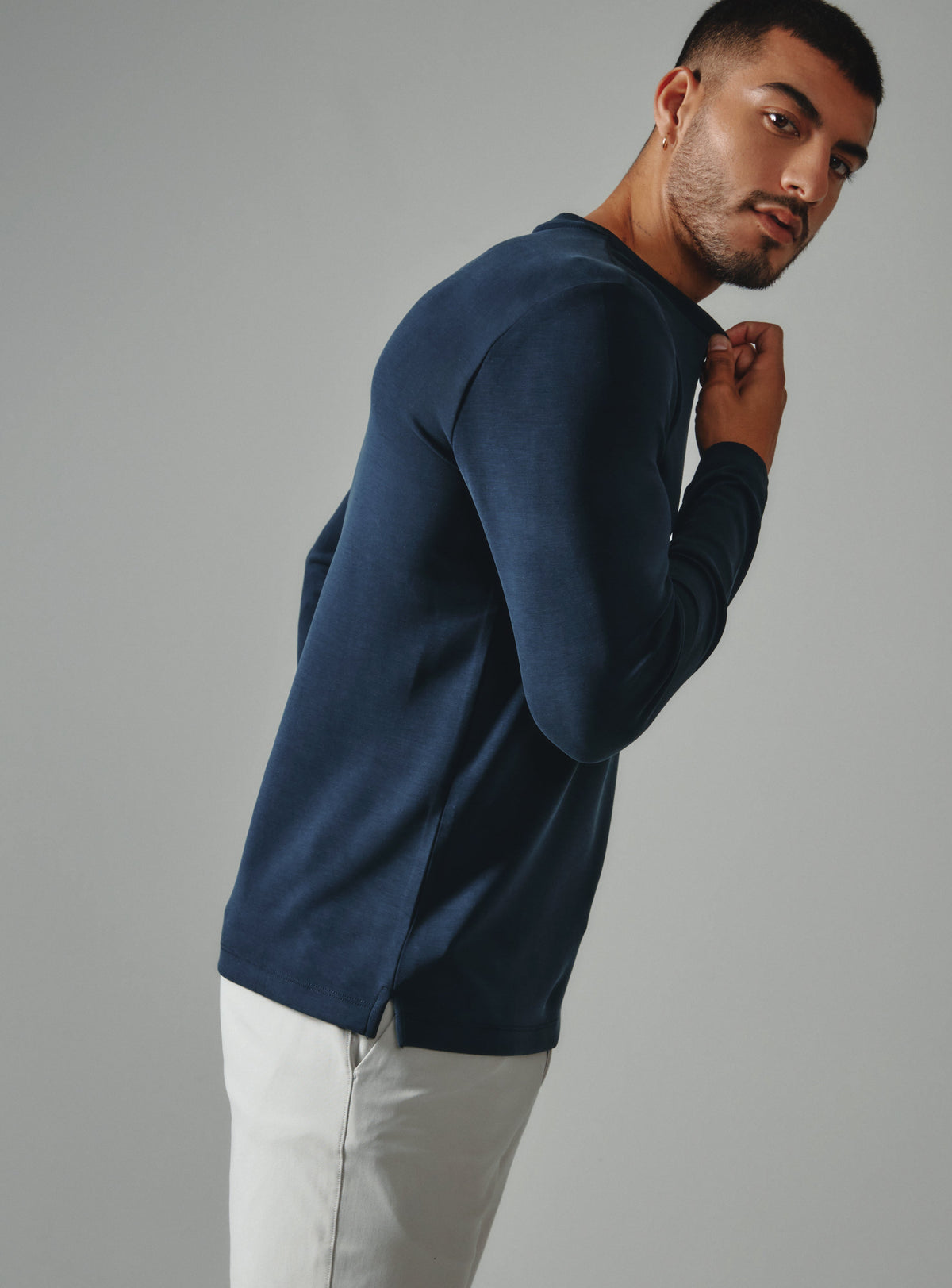 Rev Long Sleeve Modal Tee Navy