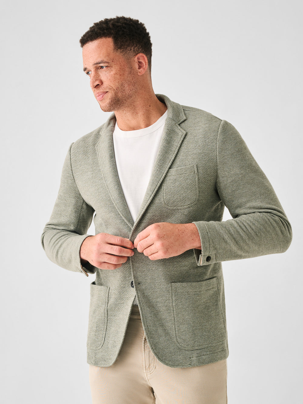 Green hotsell knit blazer