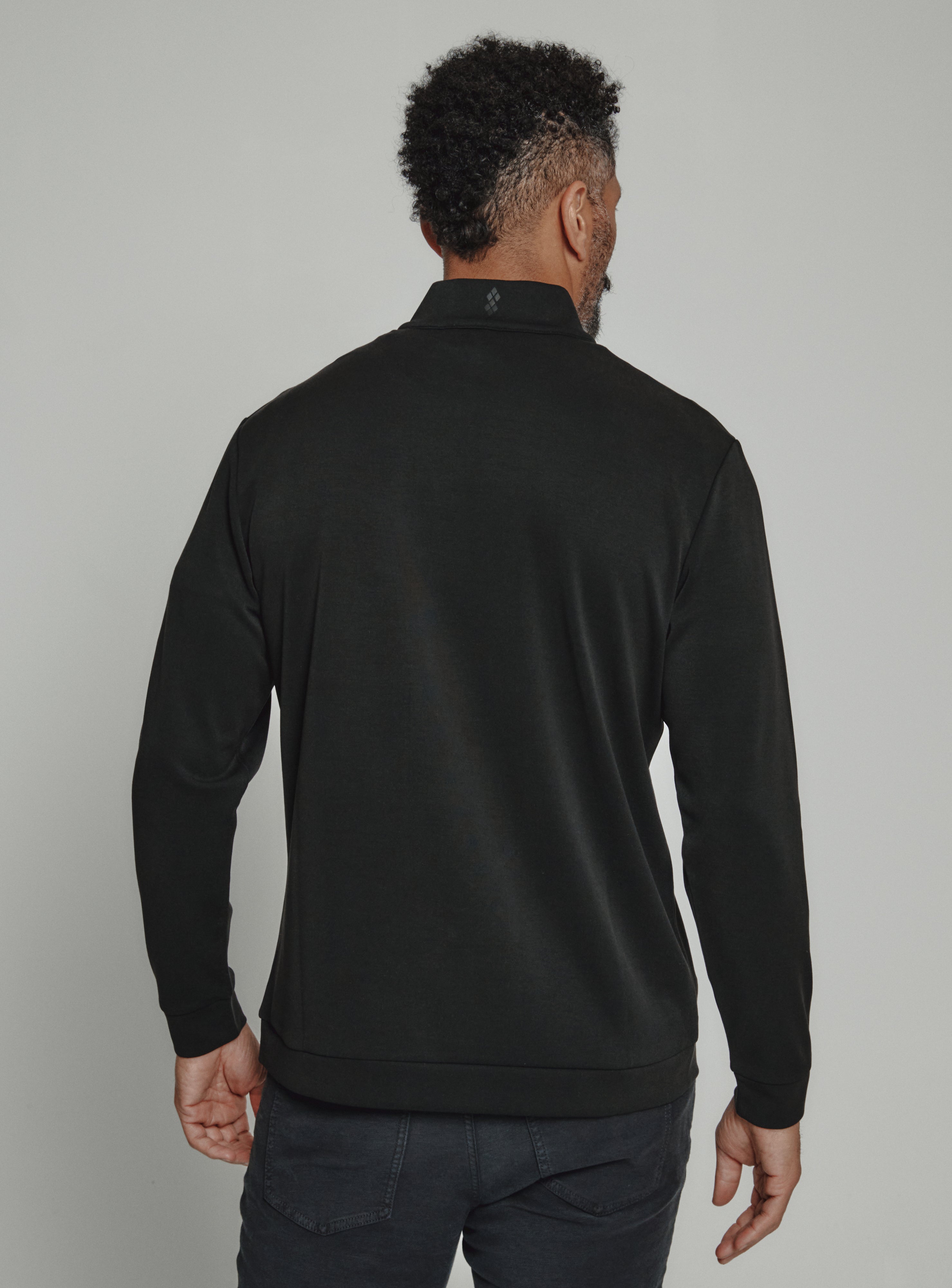 Rev 1/4 Zip Modal Sweater Black