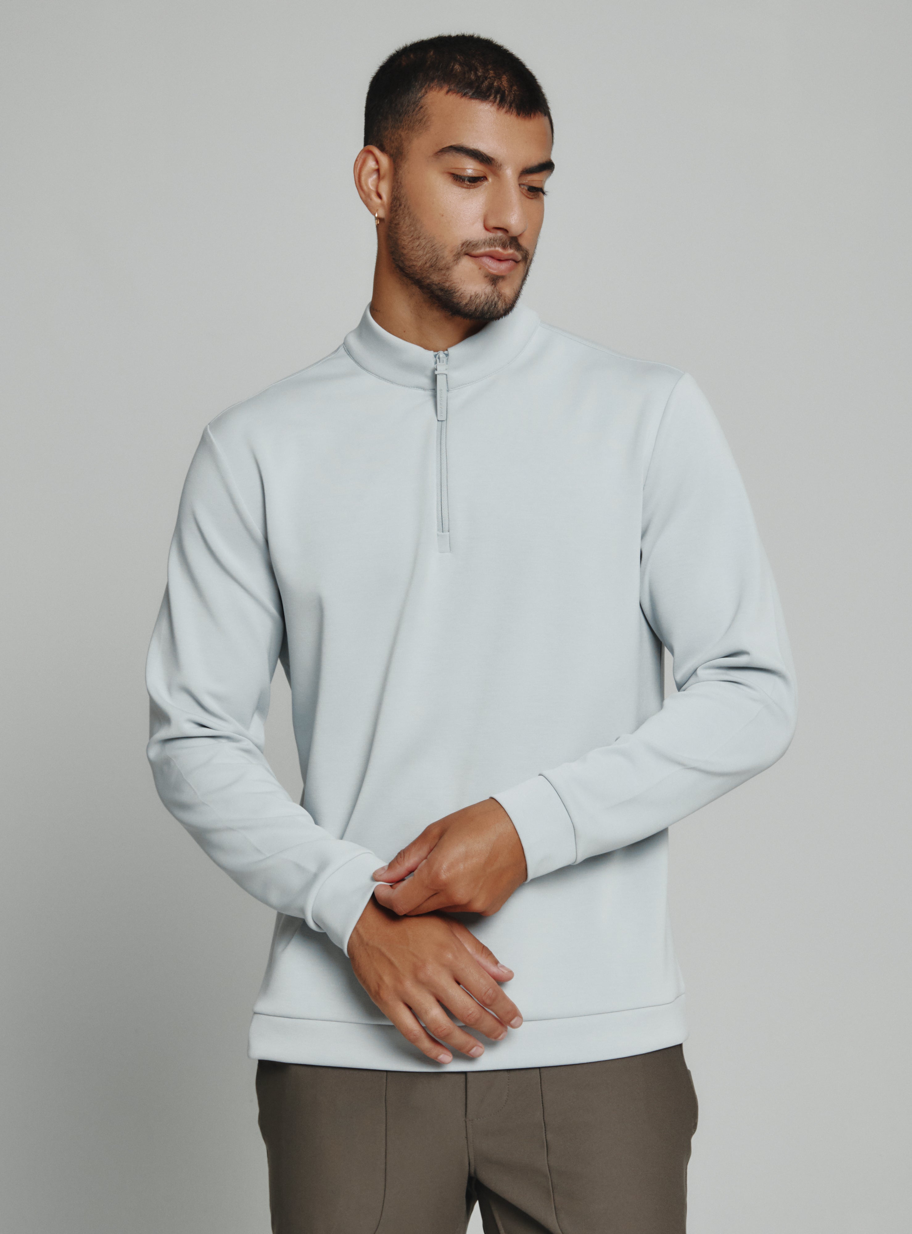 Rev 1/4 Zip Modal Sweater Platinum