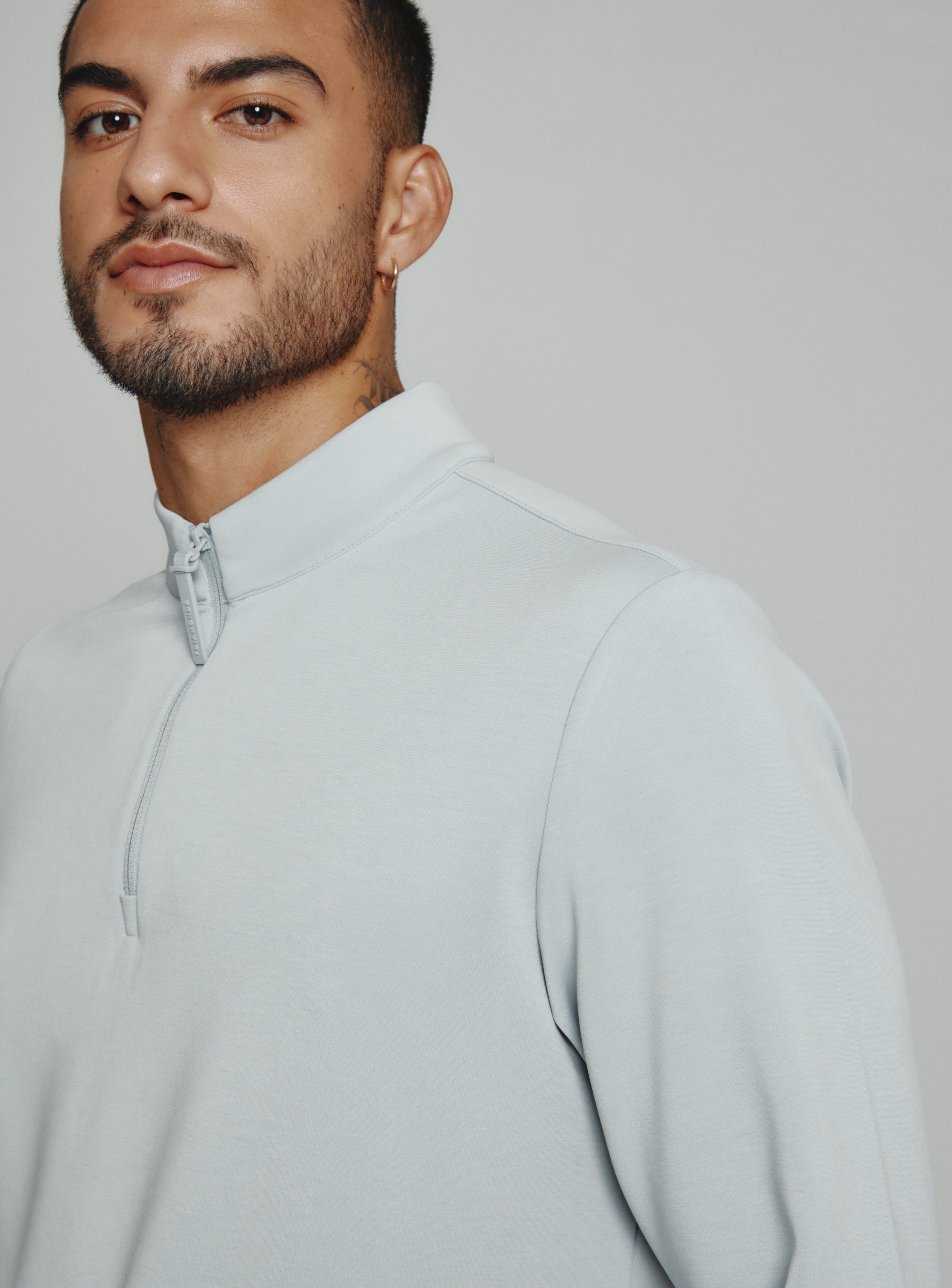 Rev 1/4 Zip Modal Sweater Platinum