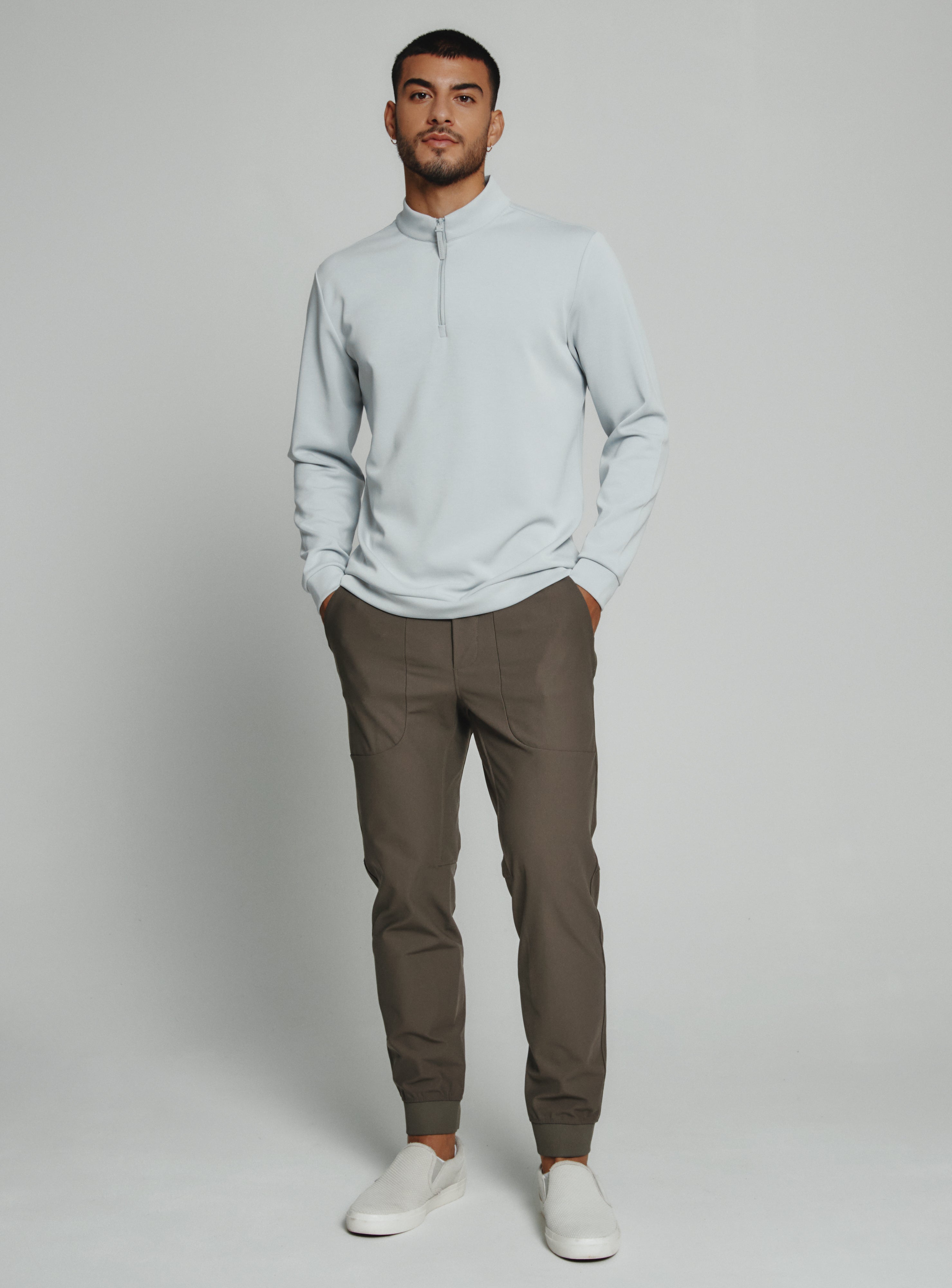 Rev 1/4 Zip Modal Sweater Platinum