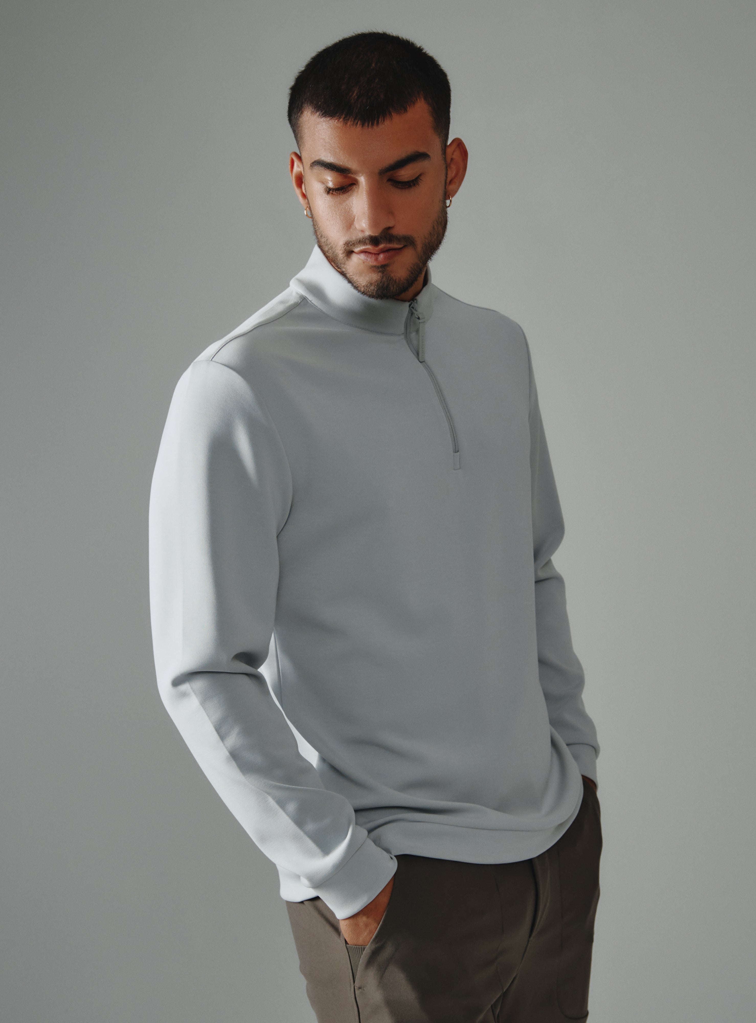 Rev 1/4 Zip Modal Sweater Platinum