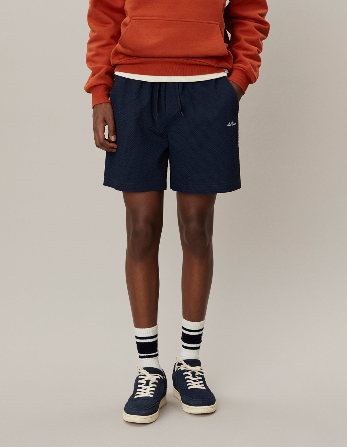 Stan Seersucker Swim Shorts 2.0 Dark Navy