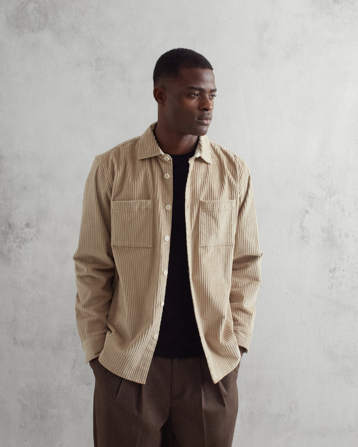 Penn Corduroy Whiting Overshirt Sand