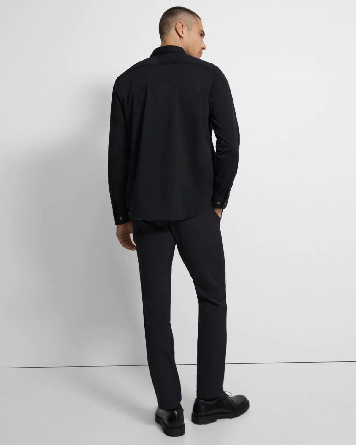 Sylvain Shirt in Structure Knit Black