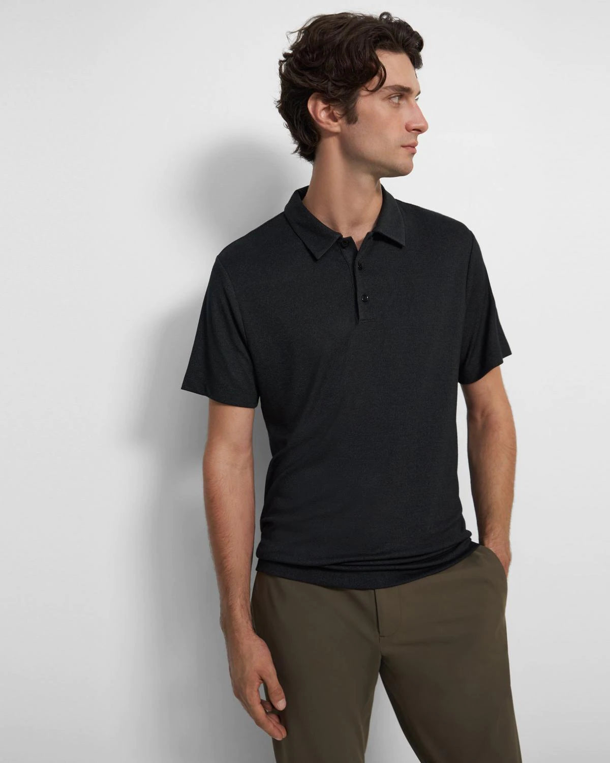 Bron Polo Shirt in Anemone Modal Jersey Black Multi