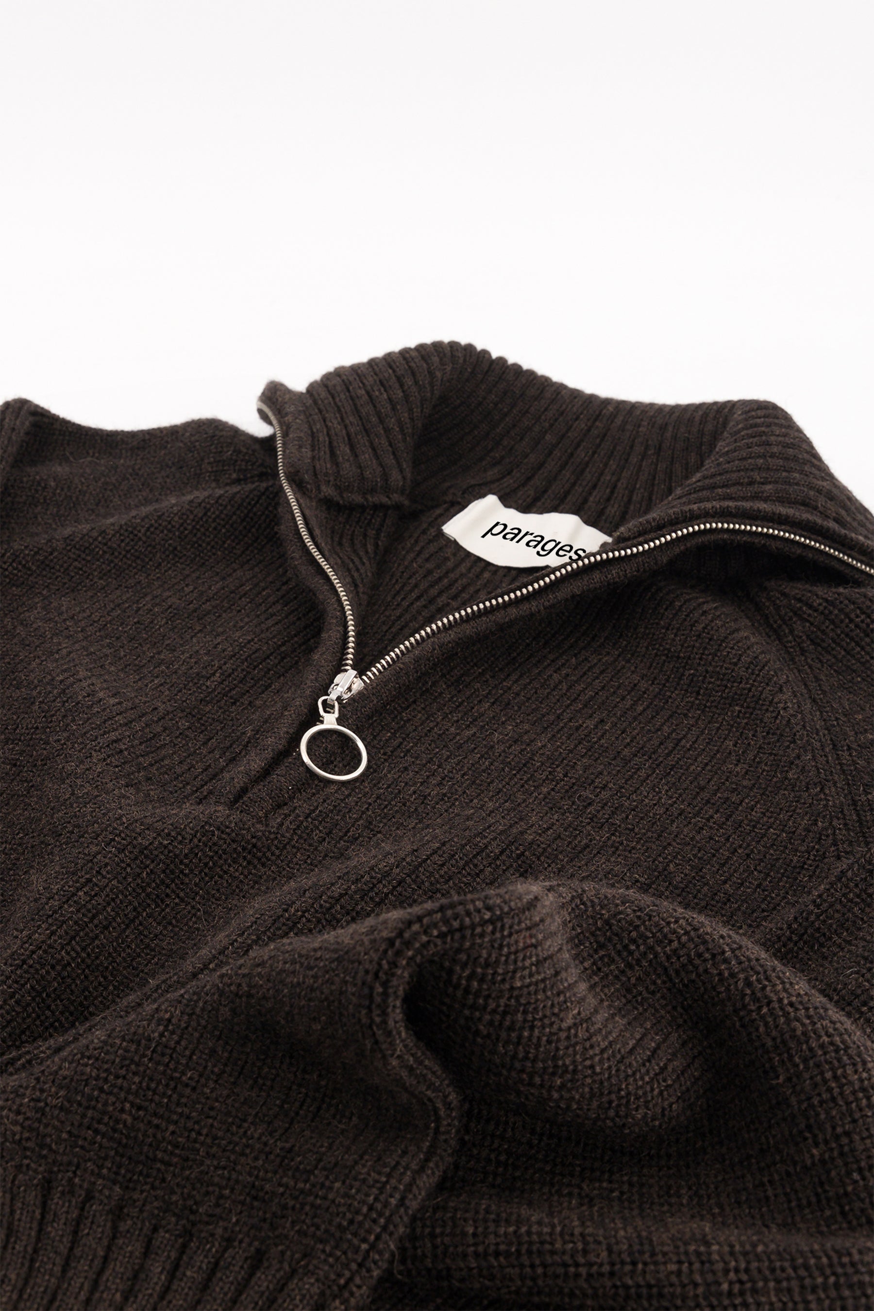 Trucker Zip-Collar Pullover Brown Melange