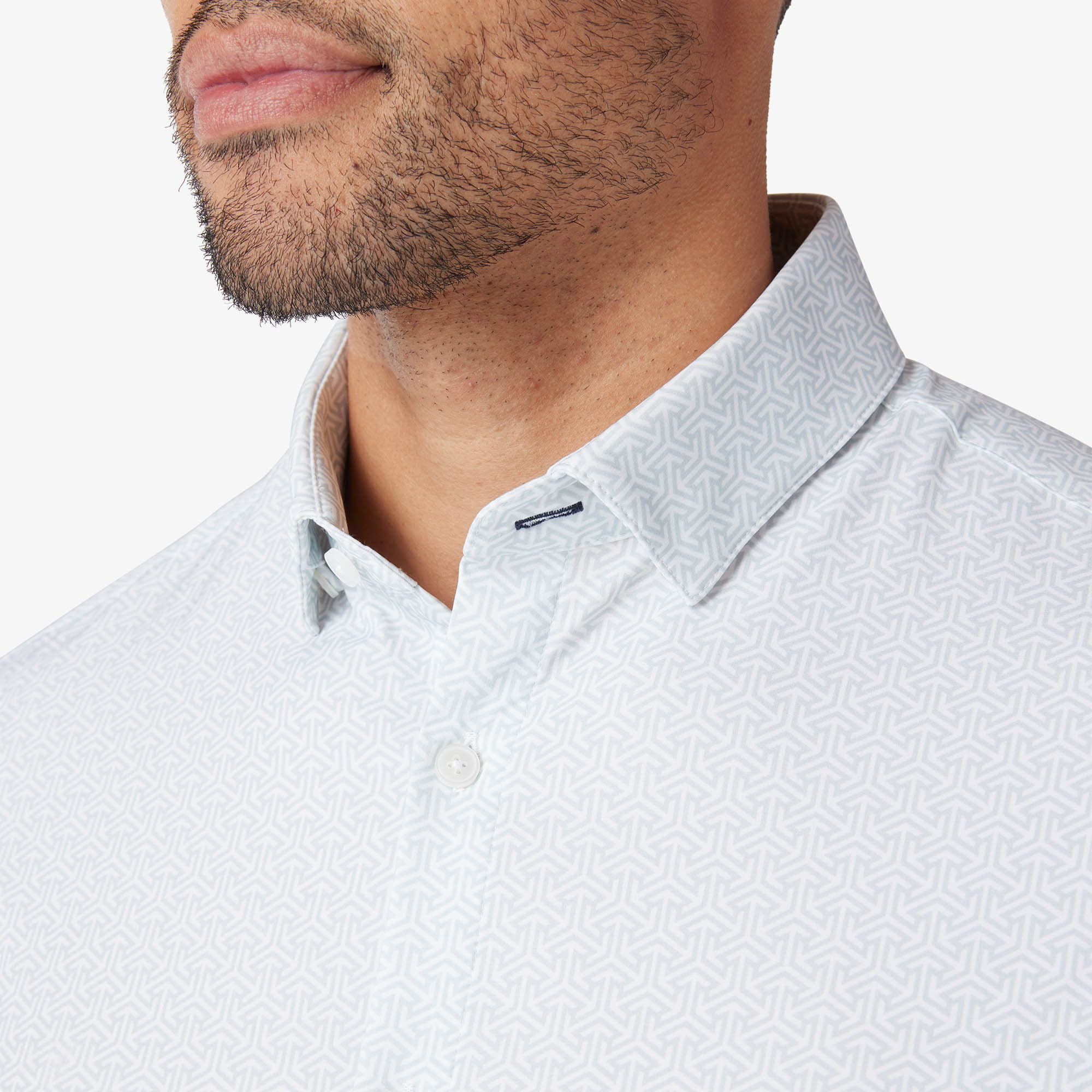 Leeward "No Tuck" Long Sleeve Dress Shirt White Mosaic