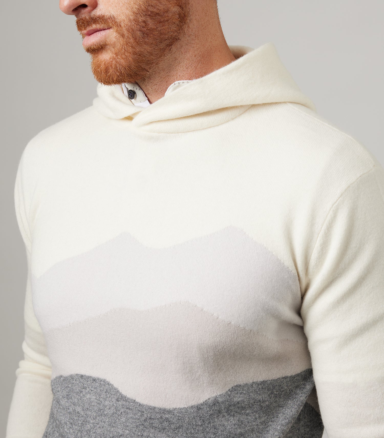 Sero Cashmere Wave Hoodie Bone