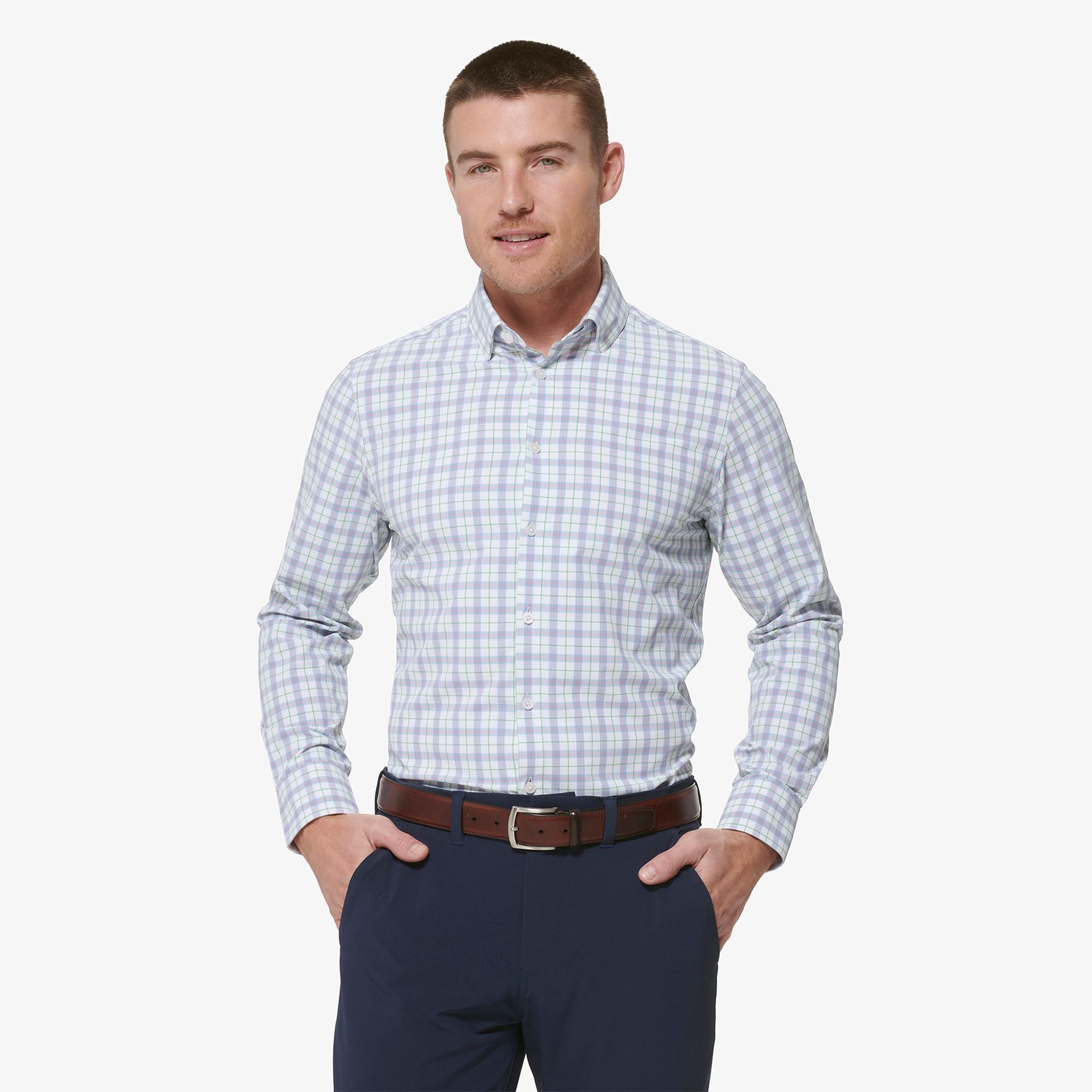 Leeward Long Sleeve Shirt Ashley Blue Multi Plaid