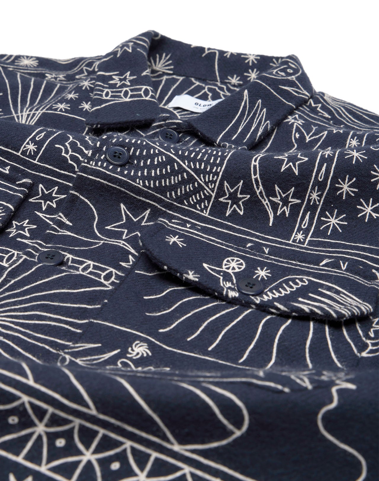 Nightless Jacquard Long Sleeve Shirt Navy