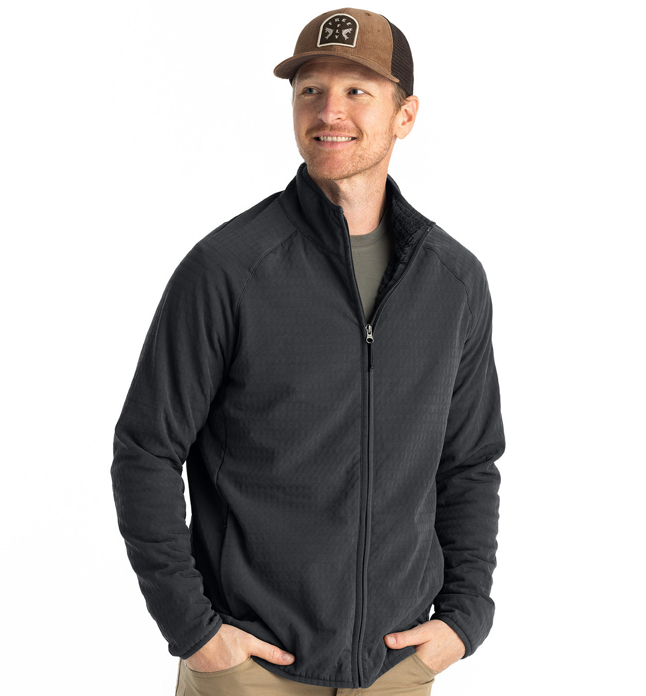 Gridback Fleece Jacket Black Sand