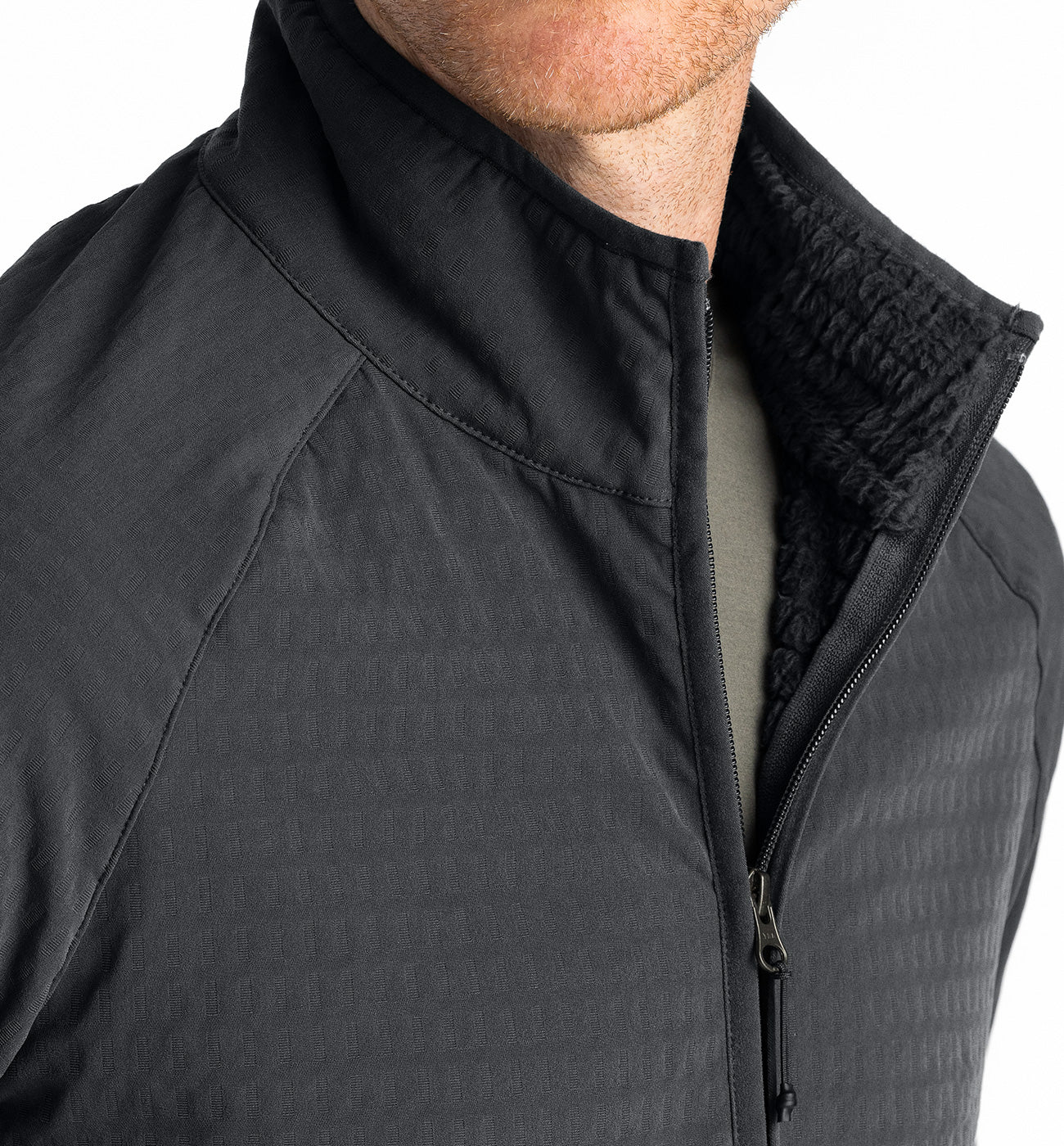 Gridback Fleece Jacket Black Sand