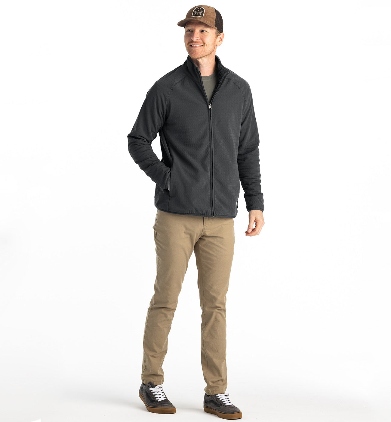 Gridback Fleece Jacket Black Sand
