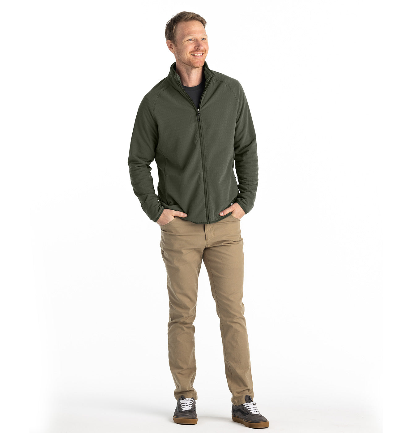 Gridback Fleece Jacket Dark Olive