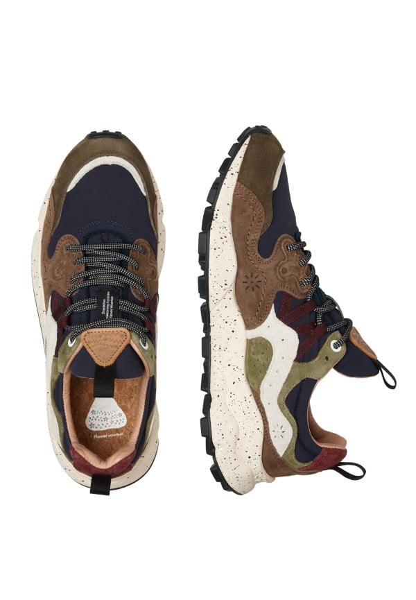 Yamano 3 in Suede and Nylon Brown/Navy