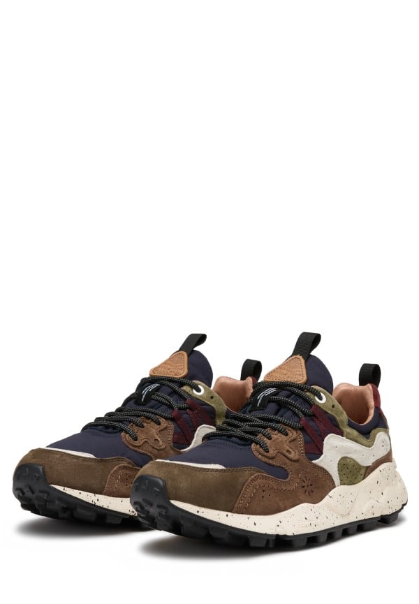 Yamano 3 in Suede and Nylon Brown/Navy
