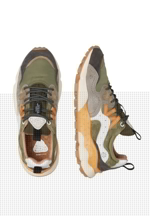 Yamano 3 in Suede and Nylon Anthracite/Khaki