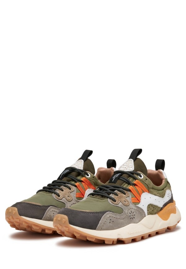 Yamano 3 in Suede and Nylon Anthracite/Khaki
