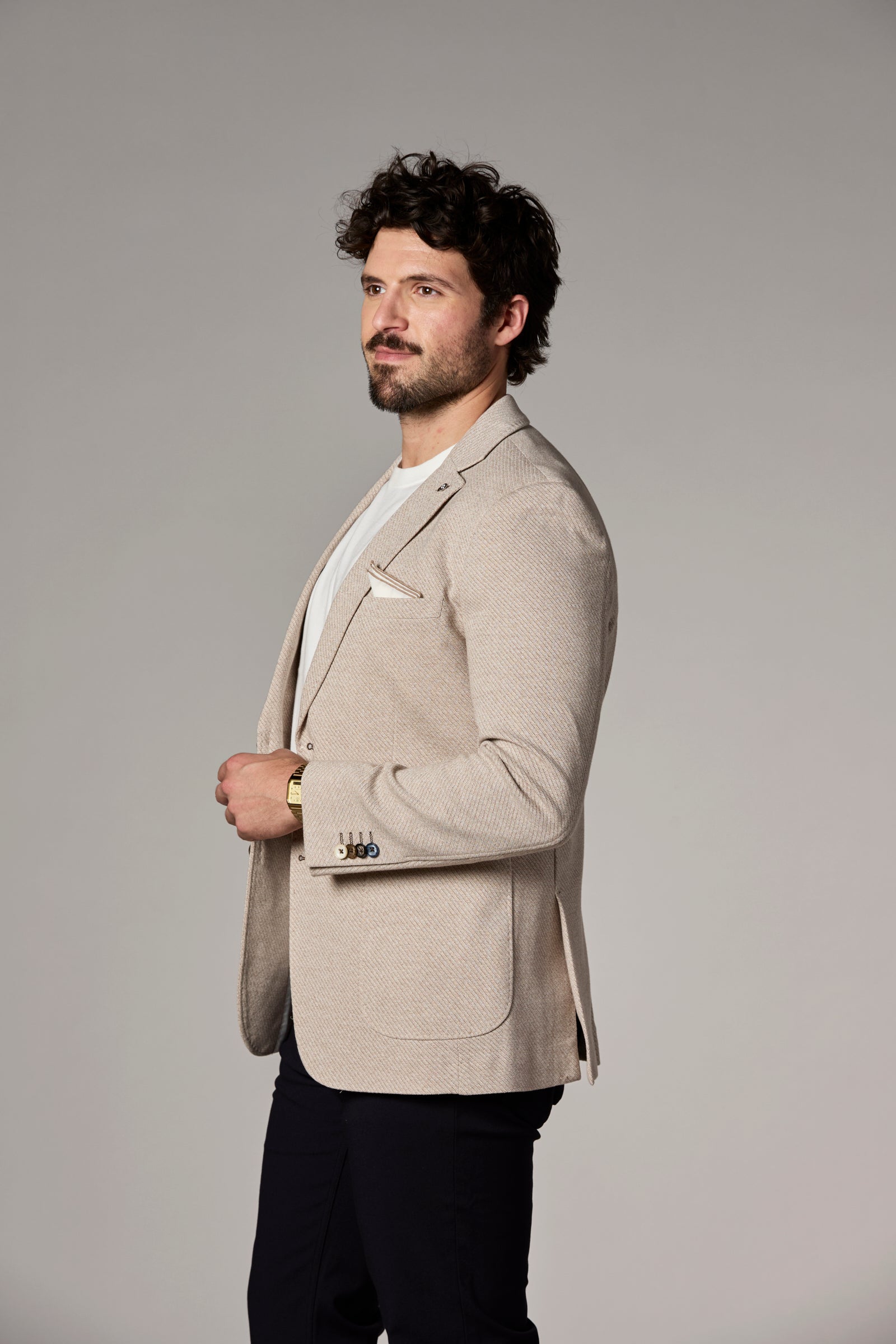 Textured Knit Blazer Sand