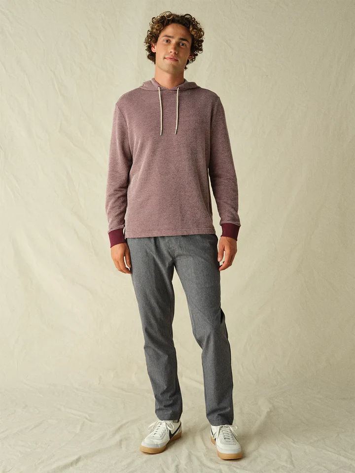 Tailwind Textured Hoodie in Burgundy