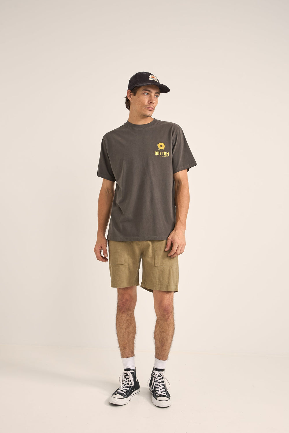 Record Vintage Short Sleeve T-Shirt Vintage Black