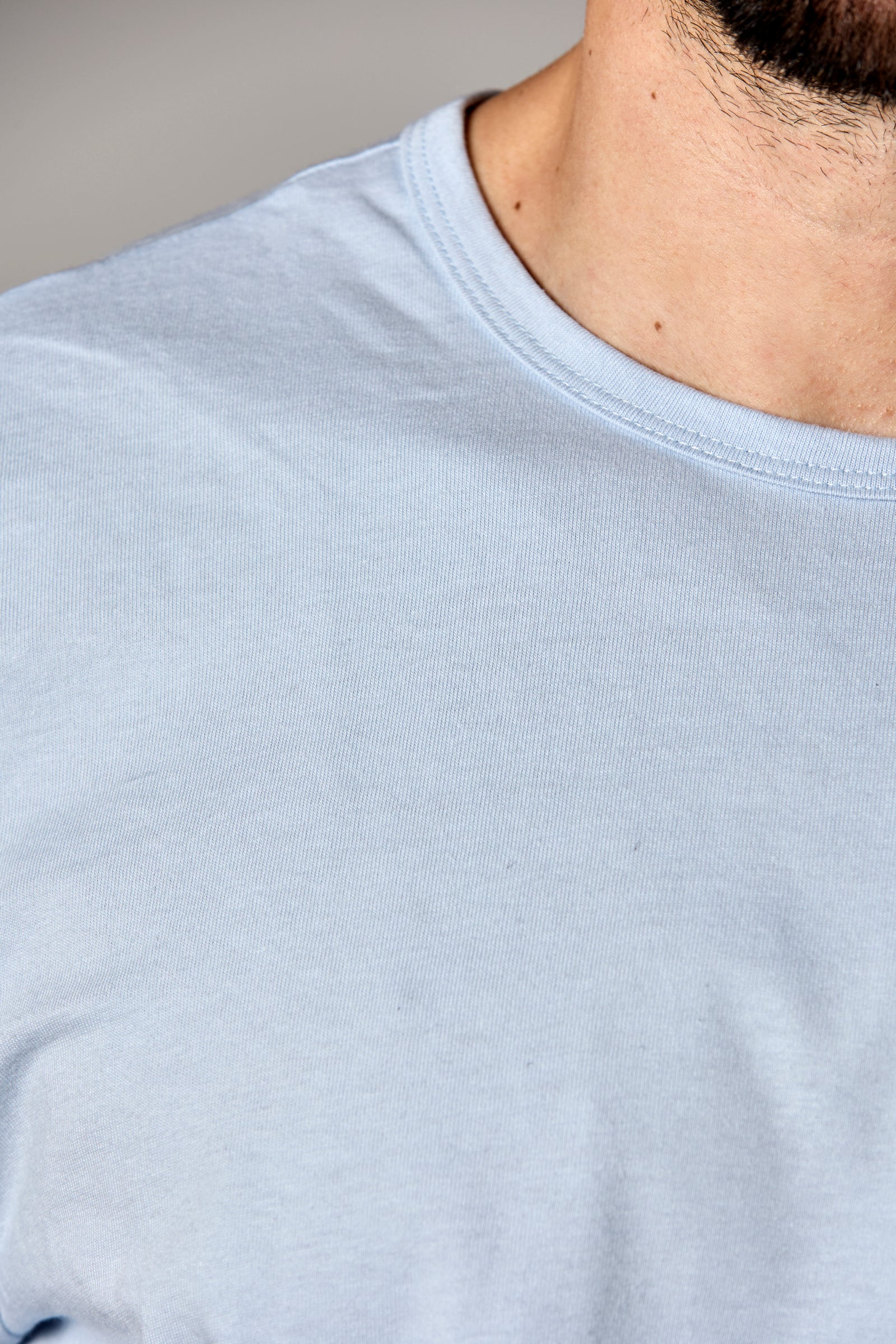 The Rick Crewneck Tee Light Blue
