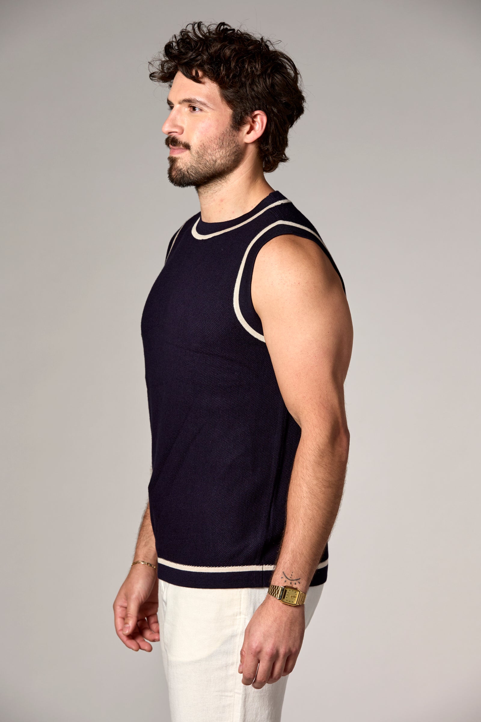 Knit Tank Navy Combo
