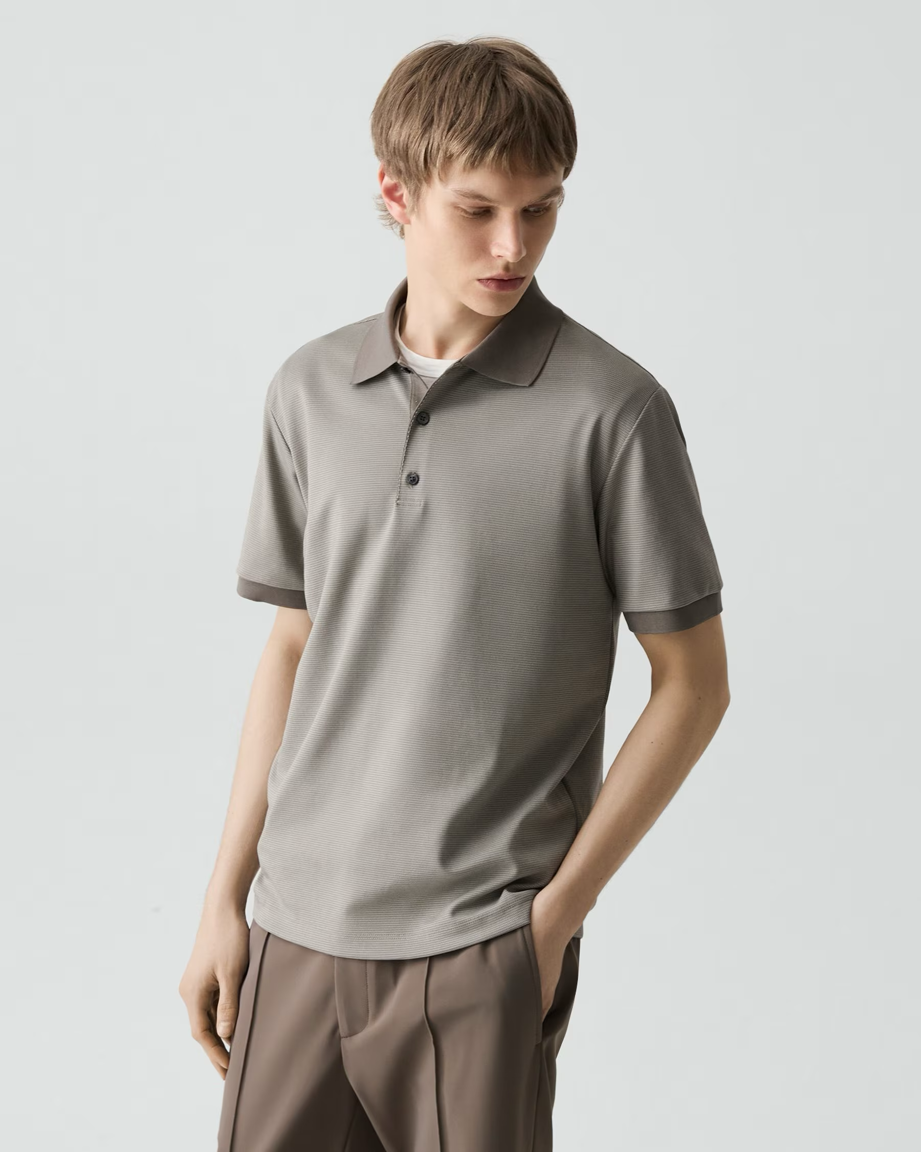 Geo Polo in Jacquard Morel Multi