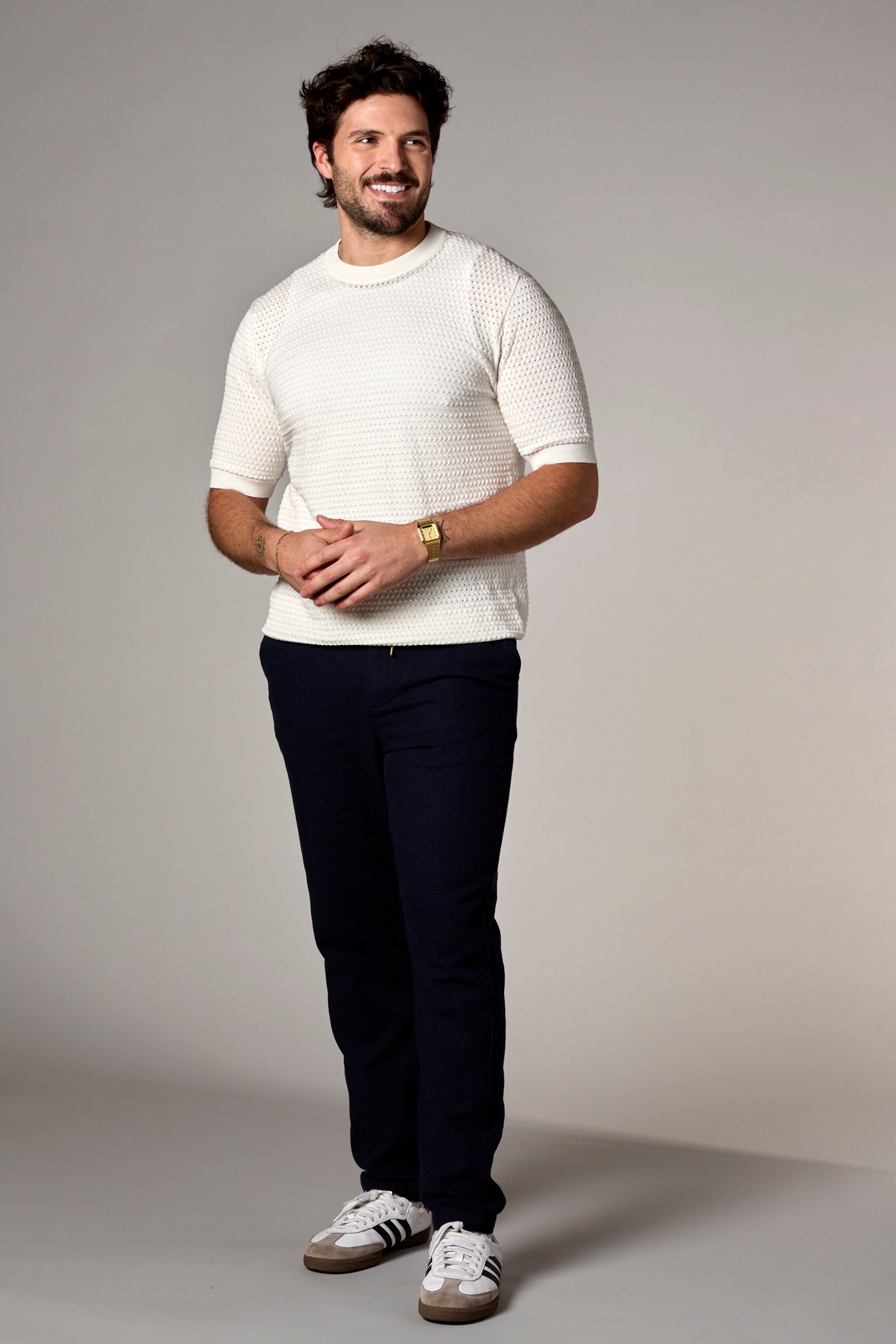 Crochet Sweater Tee Off-White