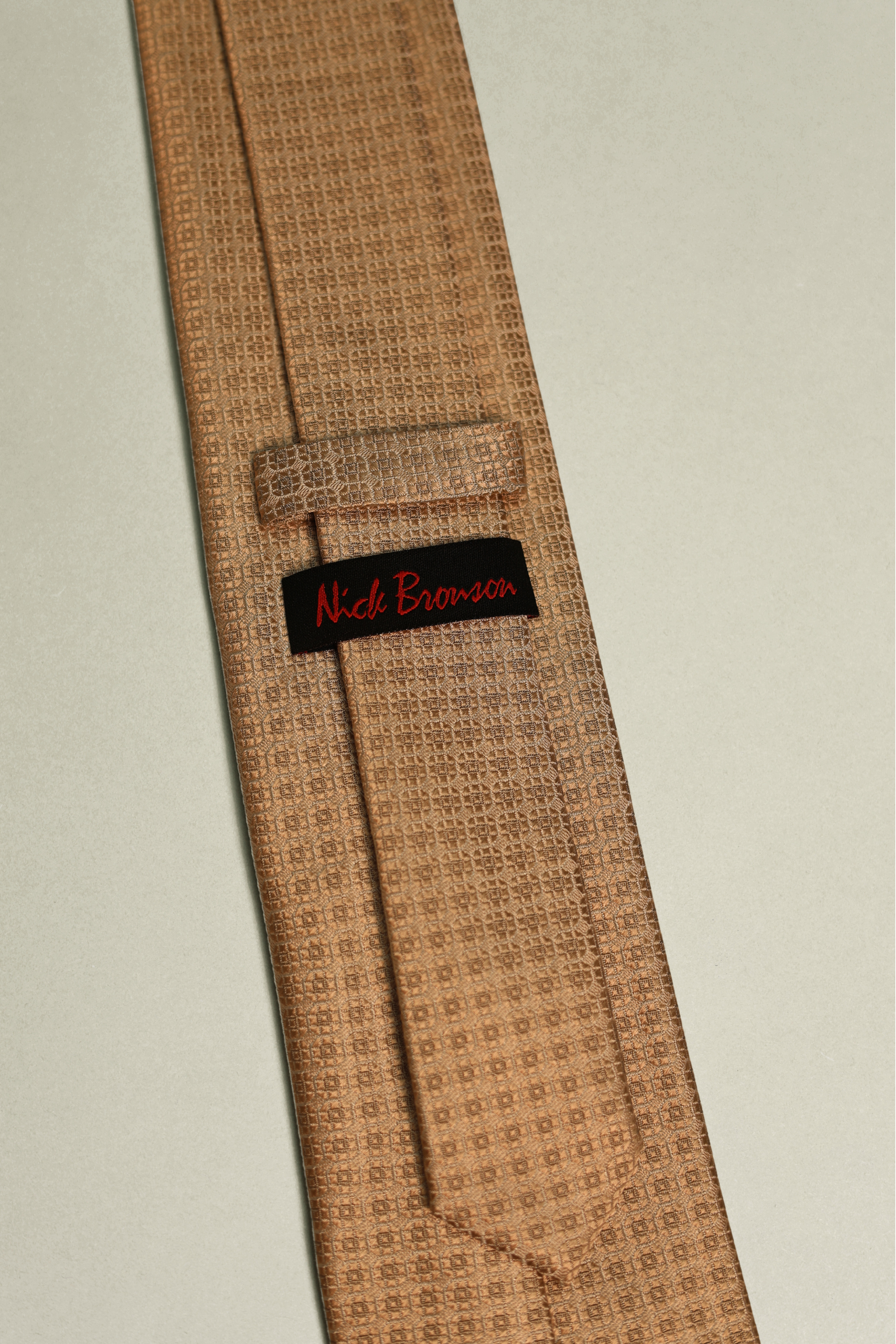 Champagne Silk Woven Geo Tie