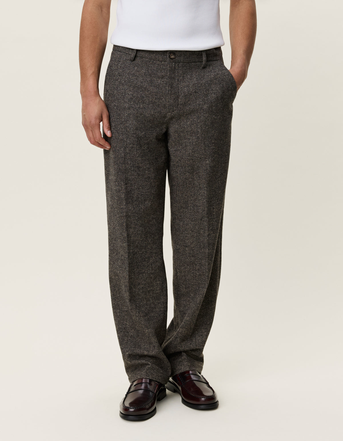 Wool Melange Slack Pants Caribou